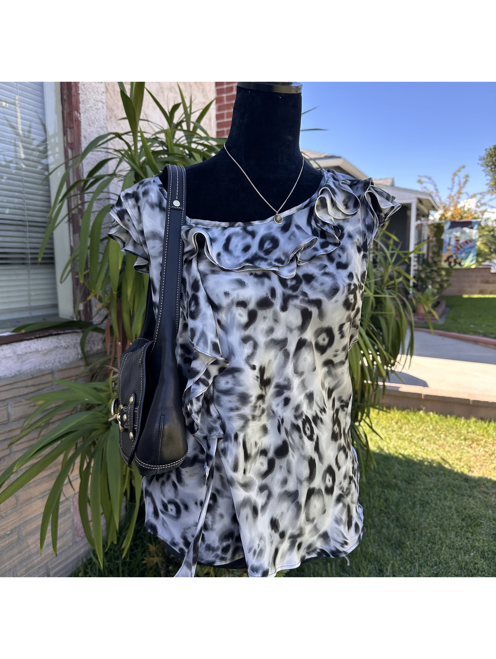 Y2K Animal Print Top | Flowy Asymmetrical Top